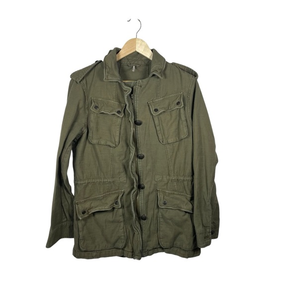 Free People Not Your Brother’s Surplus Cargo Jacket in Olive Green Size S - Picture 8 of 15